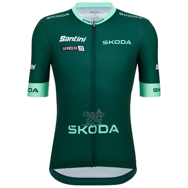 Vuelta Espana Ropa Ciclismo Culotte Corto 2022 Hombre Mangas Cortas Verde
